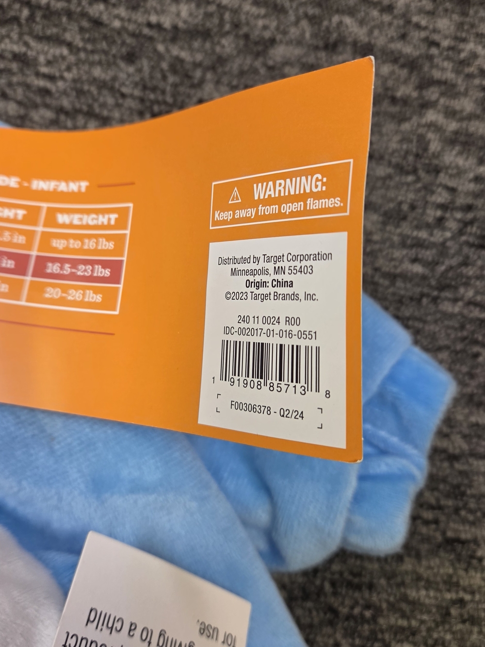 Target Light Blue Shark Baby Costume Hoodie Size 6-12 Month - Picture 5 of 8
